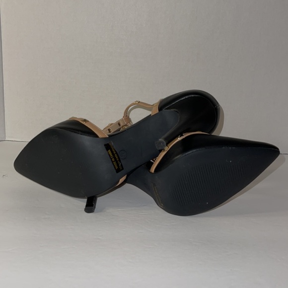 Dream Pairs Black & Beige Point Toe Studded Heel 9 - Picture 9 of 11